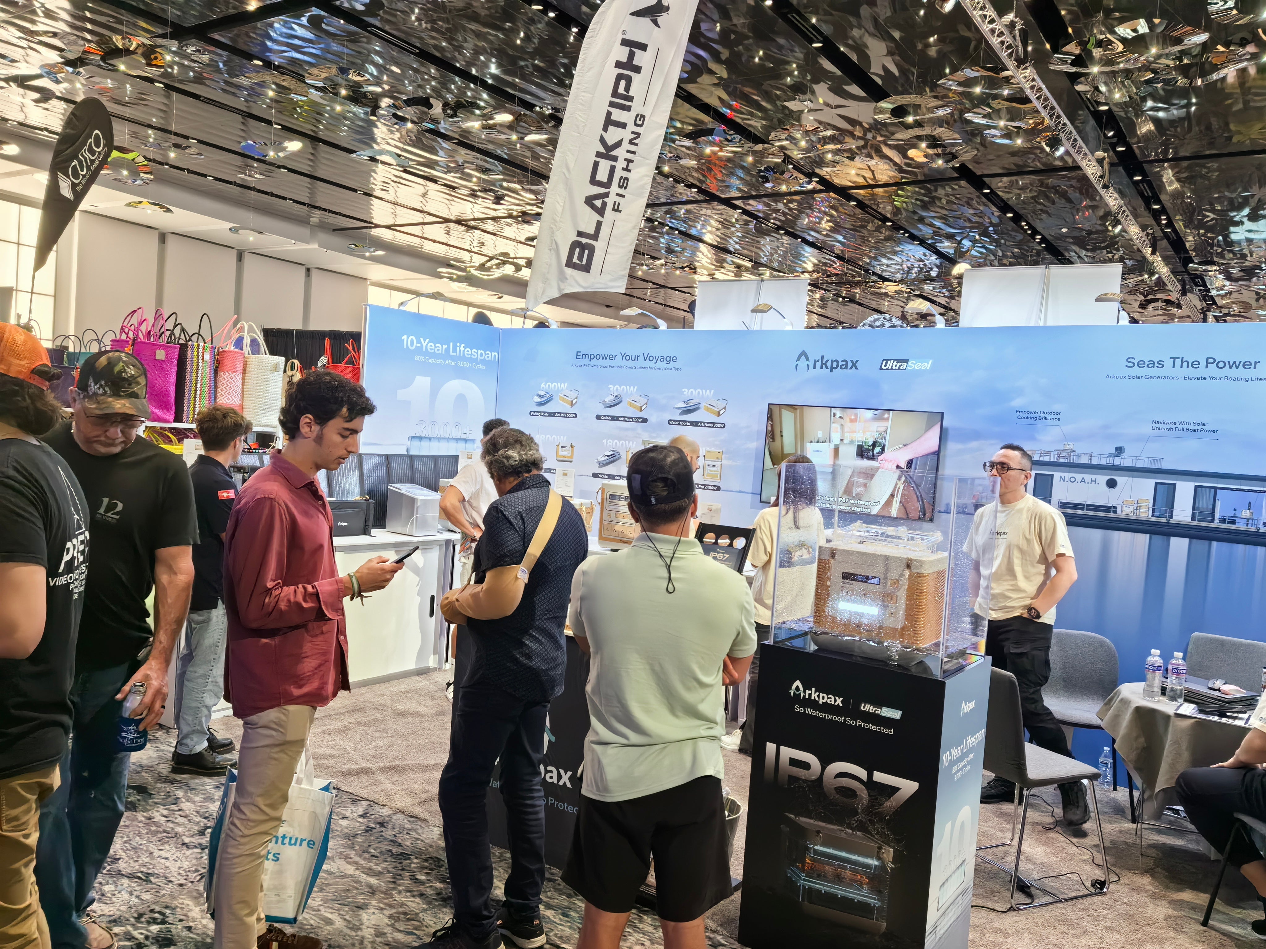 Arkpax Wows the 2024 Miami International Boat Show with IP67 Waterproof Ark Series on Display